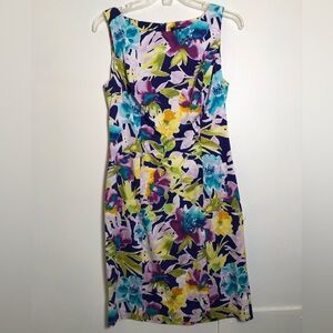 Chaps Multicolor Floral Midi Dress